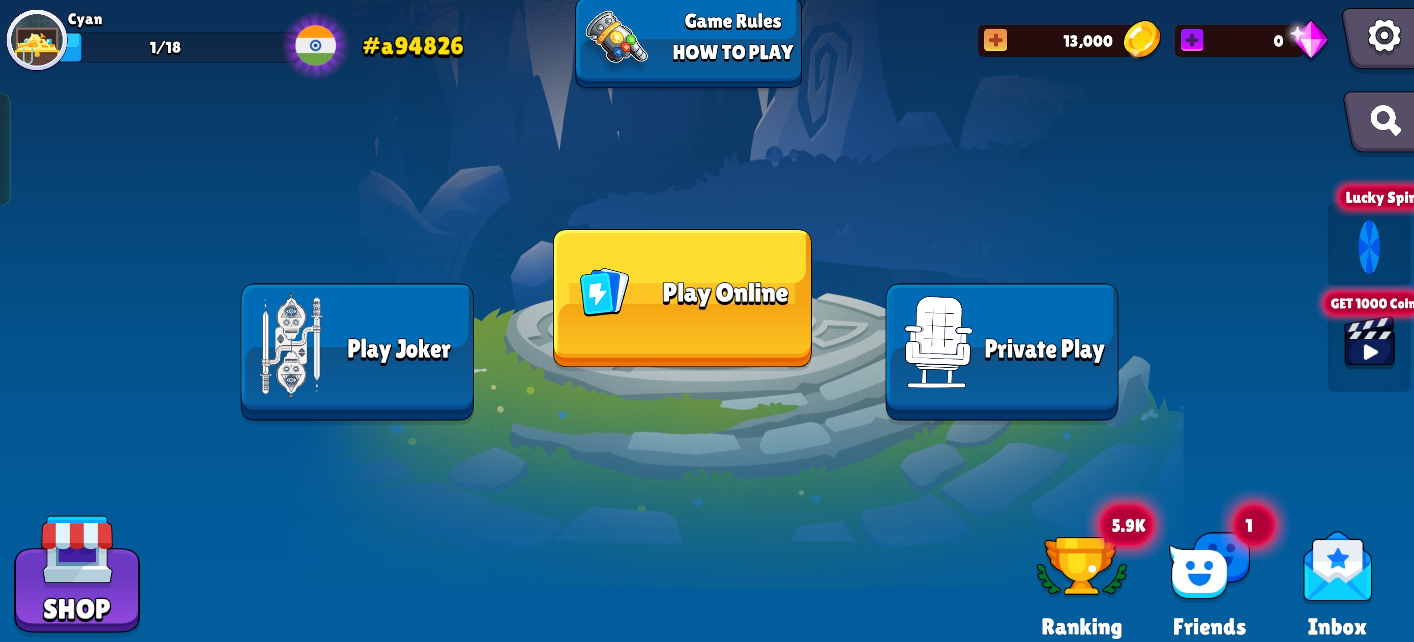 Online card game imag1